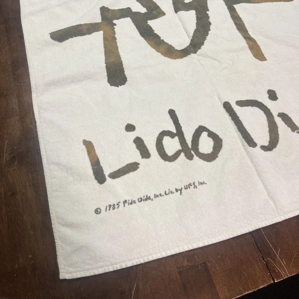 Set Of 2 VTG Estate 1985 Fido Lido‎ Dido by Brastex Pool Beach Bath Towels 27x58